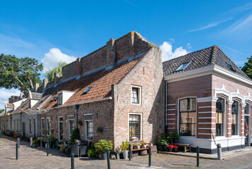 Historic Elburg, wallhouses build against the citywall , Gelderland province, The Netherlands