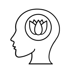 Black line icon for Mental wellbeing