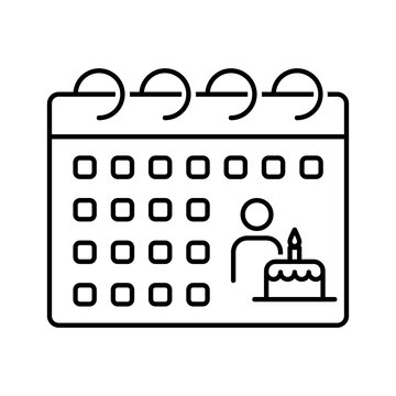 Black line icon for Date of birth