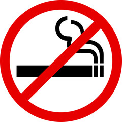 No smoking sign on white background. Cigar, tobacco prohibition logo symbol. Vector illustration image.