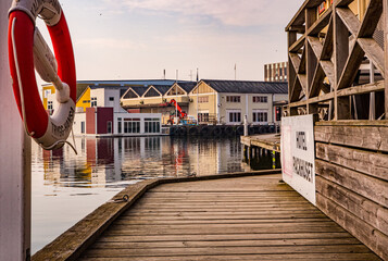 Sunrise over Kalmar harbor, Sweden