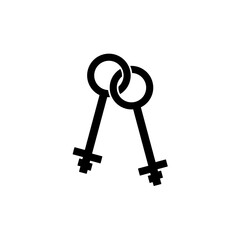 Key icon in trendy flat style isolated on white background