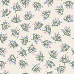 seamless hand drawn sweet pastel leaves background , greeting card or fabric