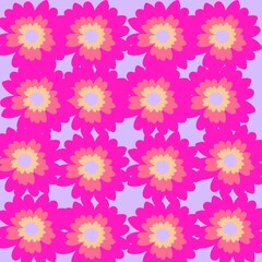 Fototapeta na wymiar Vintage pink floral blossom pattern illustration 