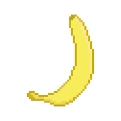 Fototapeta premium Banana vector icon. Pixel art. 8 bit logo for game. eps10