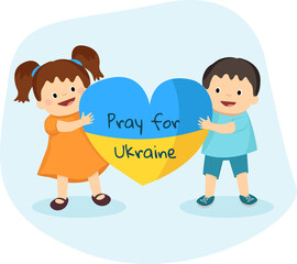 Children of Ukraine with heart of love