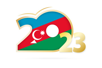 Year 2023 with Azerbaijan Flag pattern.