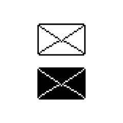 Envelope vector icon. Pixel art. 8 bit logo. eps10