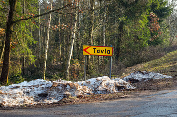 A Swedish village named Tavla, meaning 