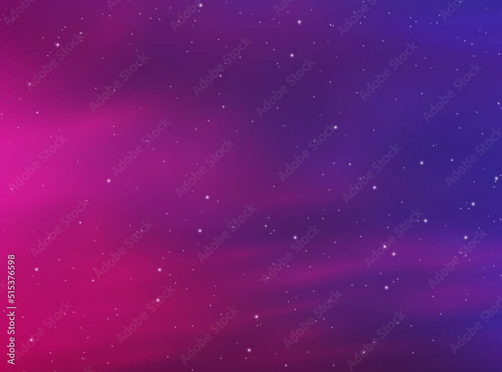 Wall mural night blue starry sky, purple galaxy background