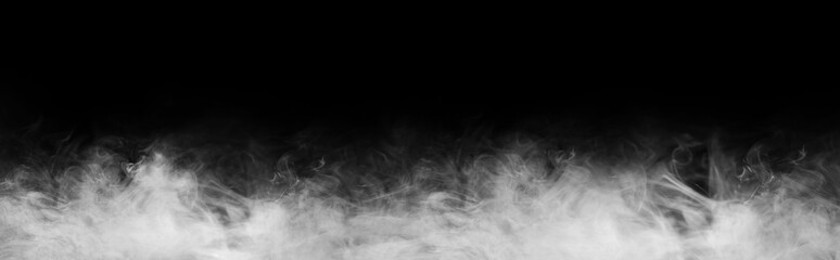 Abstract smoke texture frame over black background. Fog in the darkness. Natural pattern.