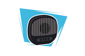 simple speaker isolated on white background. Audio music isolation. Speaker music vector illustration. 