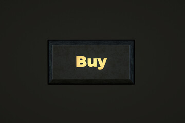 buy button over black  background, 3d rendering
