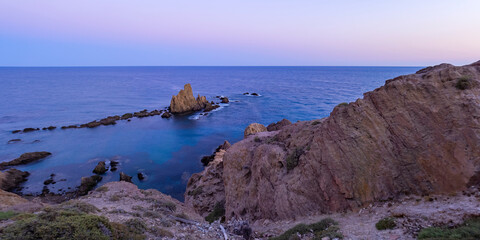 Las Sirenas Reef, Cala de las Sirenas, Cabo de Gata-Níjar Natural Park, UNESCO Biosphere Reserve, Hot Desert Climate Region, Almería, Andalucía, Spain, Europe