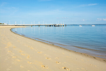 View of the beach in Arcachon, France
