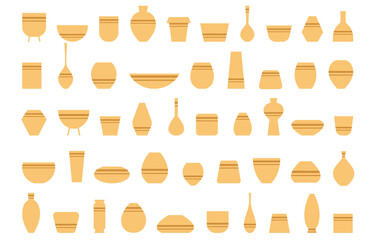 Set ceramic pots for growing house plants and flowers.