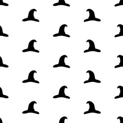 wizard hat seamless pattern on white background. vector illustration.