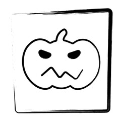 pumpkin icon. Brush frame. Vector illustration.