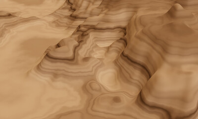 3D rendered sedimentary mountain. Sandstone hill.