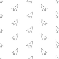 wolf seamless pattern on white background. vector illustration.
