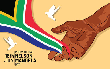 International Nelson Mandela Day - 18 July - obrazy, fototapety, plakaty