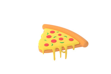 pizza 3d rendering.	
