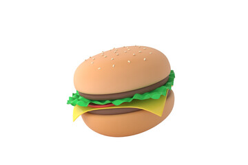 hamburger 3d rendering.	
