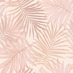 Luxurious botanical tropical leaf background in pastel blush pink color - 515381581