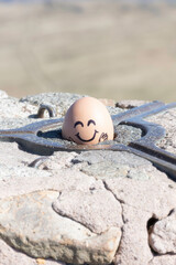 Easter egg on top of the mountain