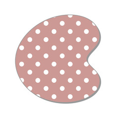 Polka dot letter.Pastel polka dots font. Hand drawn letter design for scrapbooks, albums, crafts and back to school projects.