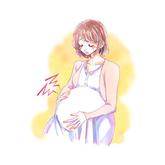 苦しそうな妊婦さん