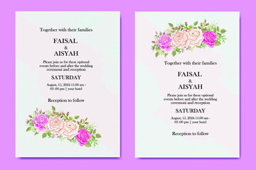 wedding invitation frame with rose