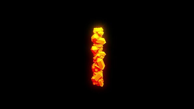 abstract bright orange letter I - creative sweet crystals alphabet, isolated - loop video