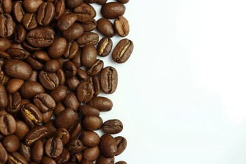 coffee beans on white