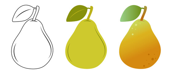 Pear. Doodle illustration of a pear. Pear vector illustration