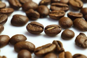 coffee beans isolated on white