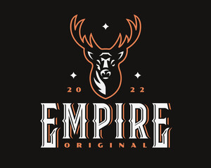 Fototapeta premium Deer modern logo, emblem design editable for your business. Reindeer vector illustration.