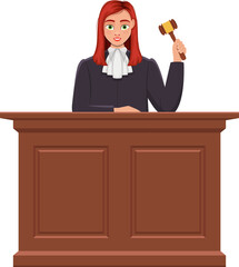 Judge woman clipart design illustration