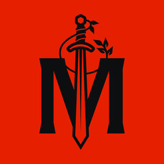 Sword Alphabet M Logo