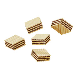 Wafer chocolate , for product and packaging , with clipping path , isolated on white  background , 3D Rendering illustration