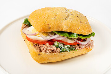 sandwich with tuna and egg