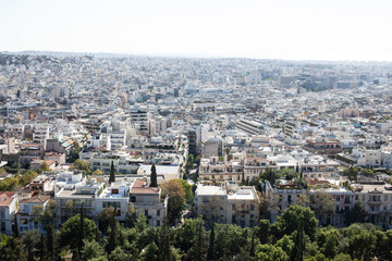 Fototapeta na wymiar view on athens greece from top a lot of roofs
