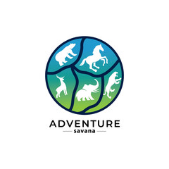 Animal Conservation Logo design. Wildlife Safari Logo design inspiration