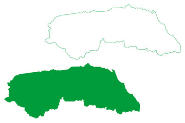 Medeiros Neto municipality (Bahia state, Municipalities of Brazil, Federative Republic of Brazil) map vector illustration, scribble sketch Medeiros Neto map