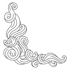 Background with wave line curls. Monochrome stripes black and white texture.