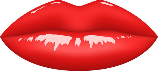Fototapeta na wymiar Red lips clipart design illustration