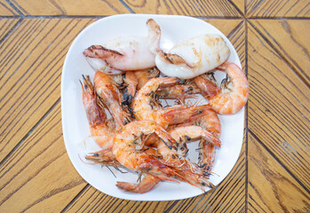 grilled shrimp on plate