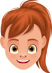 Little girl face clipart design illustration