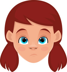 Little girl face expressions clipart design illustration