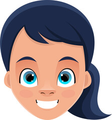 Little girl face expressions clipart design illustration